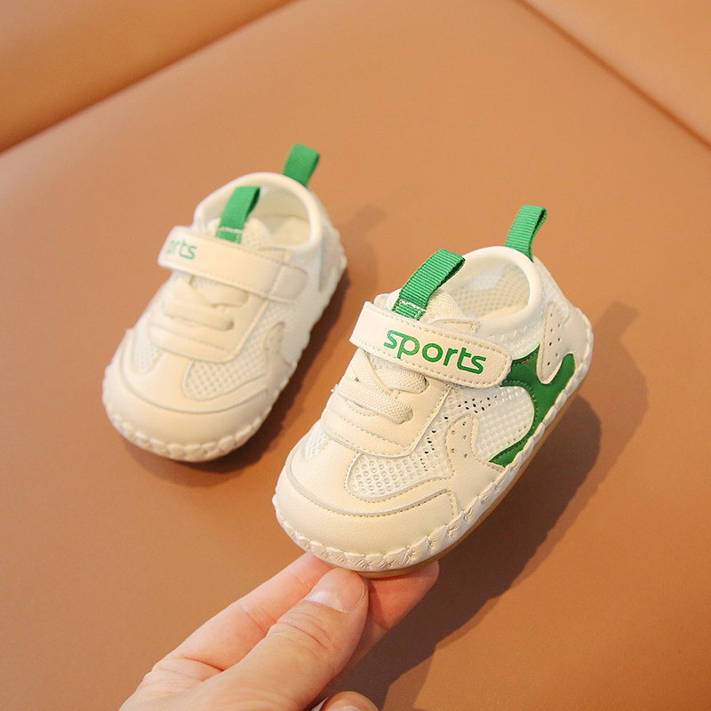 夏季0-6-12月婴儿凉鞋男宝宝一岁网面学步鞋软底透气婴幼儿鞋子女