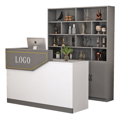 饭店吧台收银台酒柜一体现代简约转角商用店铺S小型餐饮前台柜台