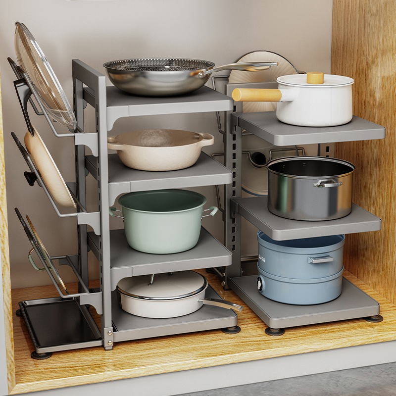 厨房锅盖置物架落地式橱柜下台面砧板厨具菜板多功能分层收纳架子