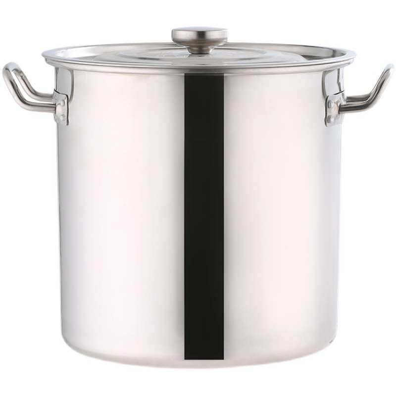 不锈钢桶带盖家用圆桶304水桶汤桶加厚铁桶卤肉锅商用不锈钢汤锅