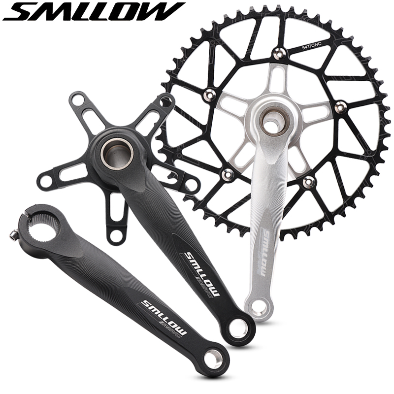 公路折叠车齿盘小轮自行车中空一体曲柄正负齿牙盘套装单盘54T58T