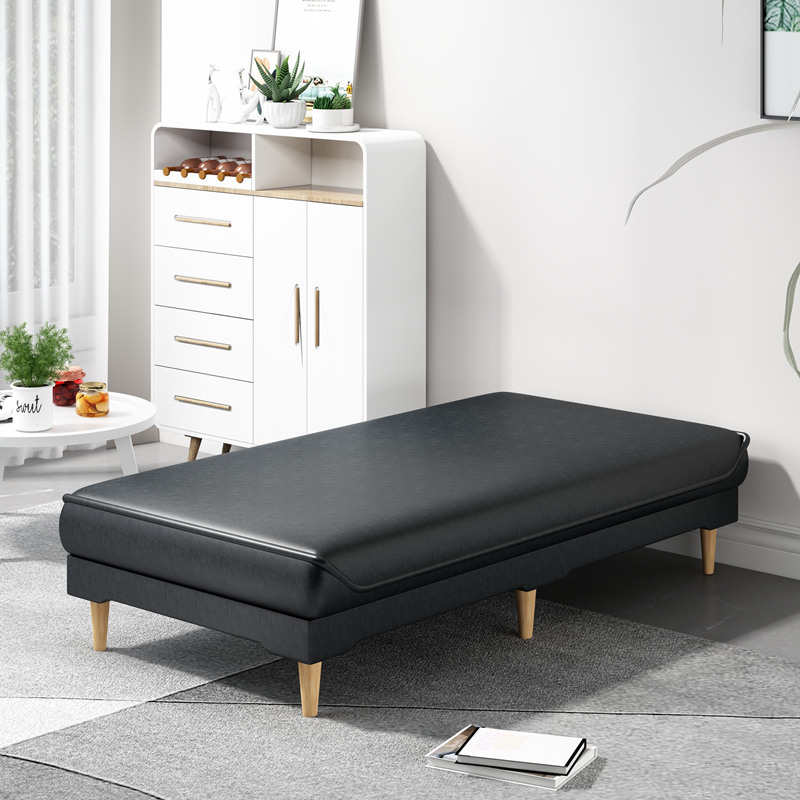 皮革办公室沙发pu仿皮沙发床午休躺椅加宽拼接床单人床两用懒人床