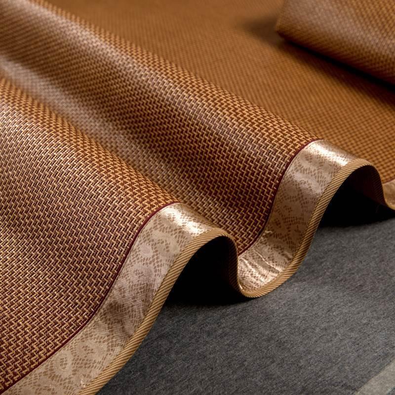 夏季编织宿舍丝席藤可折叠卧室学生双面席空调冰床上用品凉席印花