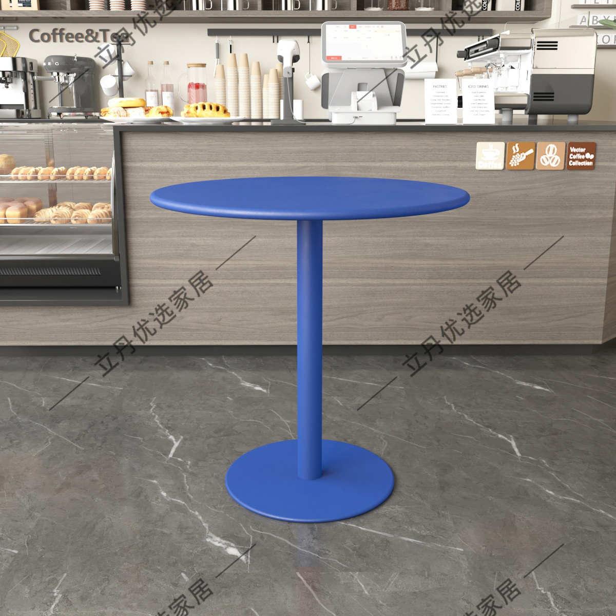 圆桌子奶茶店咖啡桌吧台甜品餐饮商用外摆洽谈桌椅简约网红小茶几