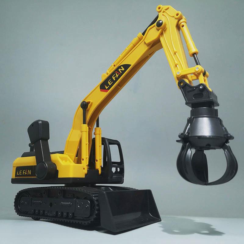 儿童手摇挖机玩具车工程车挖掘机抓夹机钻地机抓机夹子车男孩益智