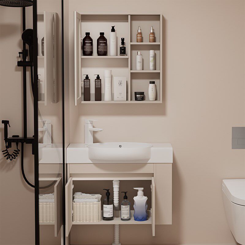 小户型挂墙式洗手盆柜卫生间阳台墙角窄长陶瓷洗脸盆浴室洗漱挂盆