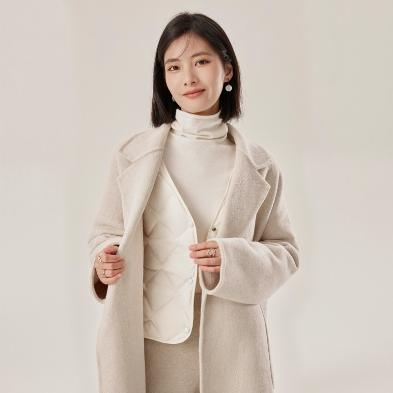 羽绒内胆女秋冬新款轻薄s保暖深V领内穿打底长袖配大衣内搭羽绒服