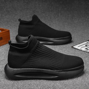 夏季透气网面内增高鞋男10cm8厘米飞织夏天男鞋小白鞋男运动鞋男