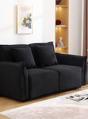 布艺沙发2025新款中古风客厅小C户型直排出租房卧室双三人位沙发