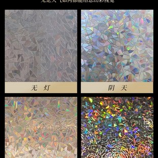 静电炫彩磨砂玻璃贴纸透光半透明阳台抗紫外玻璃贴膜窗户装饰遮光