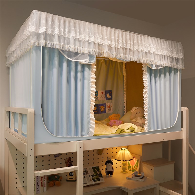 2025新款学生宿舍蚊帐强遮光床帘一体式全包纯色床幔寝室单人0.9m