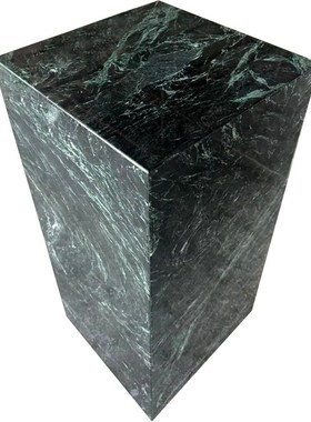 天然大花绿大理石花盆底座入户进门玄关高级感摆件落地装饰雕塑台