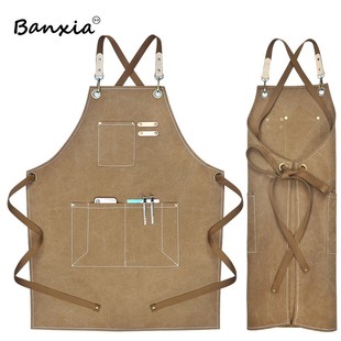 花艺咖啡师甜f品围裙美甲发型宠物蛋糕黑色工作服女奶茶店定制log