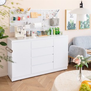 信工新款2024免拉手餐边v柜40cm钢制橱柜带抽屉厨房收纳柜茶水柜