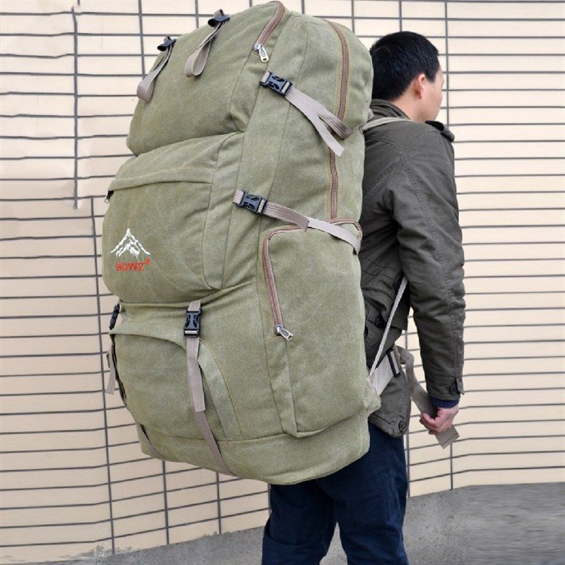 新款登山包帆布160L超大容量男士双肩包旅行170L特大号双肩大背包