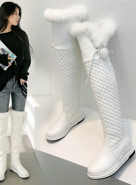 2021冬季新款雪地靴女长筒过膝长C靴防水防滑加厚加绒40大码43棉