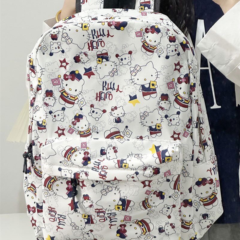 校园感可爱潮流小众n百搭书包印花涂鸦学生女背包轻便大容量双肩