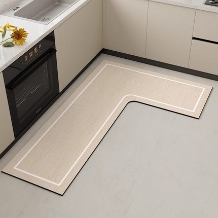 厨房专用地垫7字l型防滑防水防油耐脏可擦免洗长条吸水地毯脚垫子