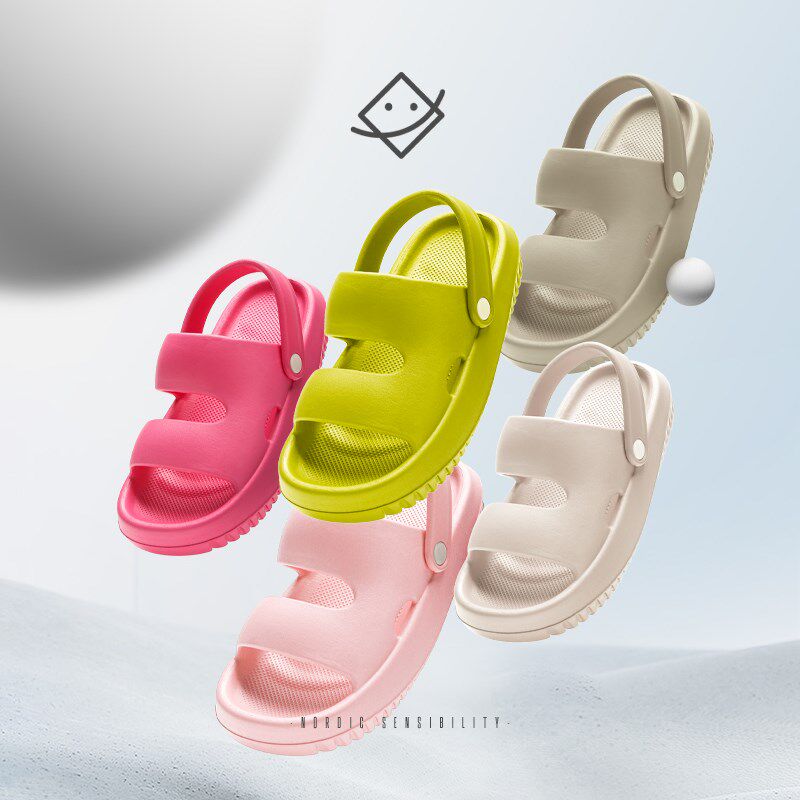 珂缔缘夏季室外男女沙滩两穿轻便防滑厚底防滑P情侣带后跟潮凉拖