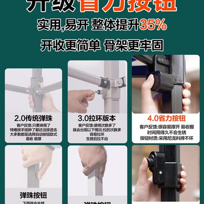 四脚伞帐篷户外摆摊专用四角遮阳棚雨棚防晒伸缩折叠式大伞防雨篷