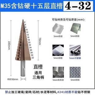 开孔扩孔钻头多功能宝塔钻金属开孔器阶梯锥形不锈钢铝合金专用钻