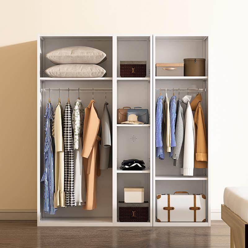 新款钢制衣柜家用卧室小户型衣橱奶油风金属衣柜收纳储物铁皮大衣