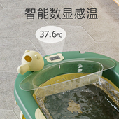 道理熊儿童浴盆婴儿洗澡盆新生儿宝宝可折叠浴盆家用幼儿洗浴桶