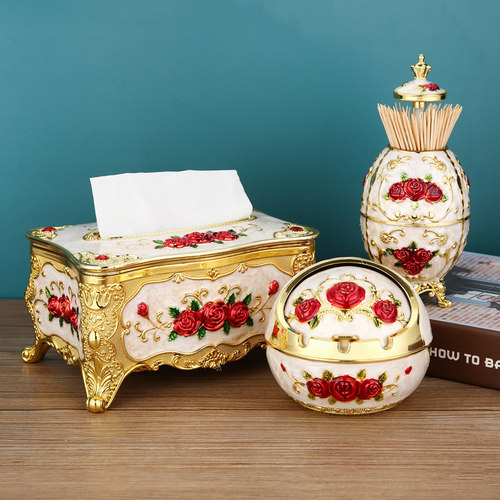 2022新款欧式纸巾盒家用客厅茶几纸抽创意网红抽纸盒KTV摆件