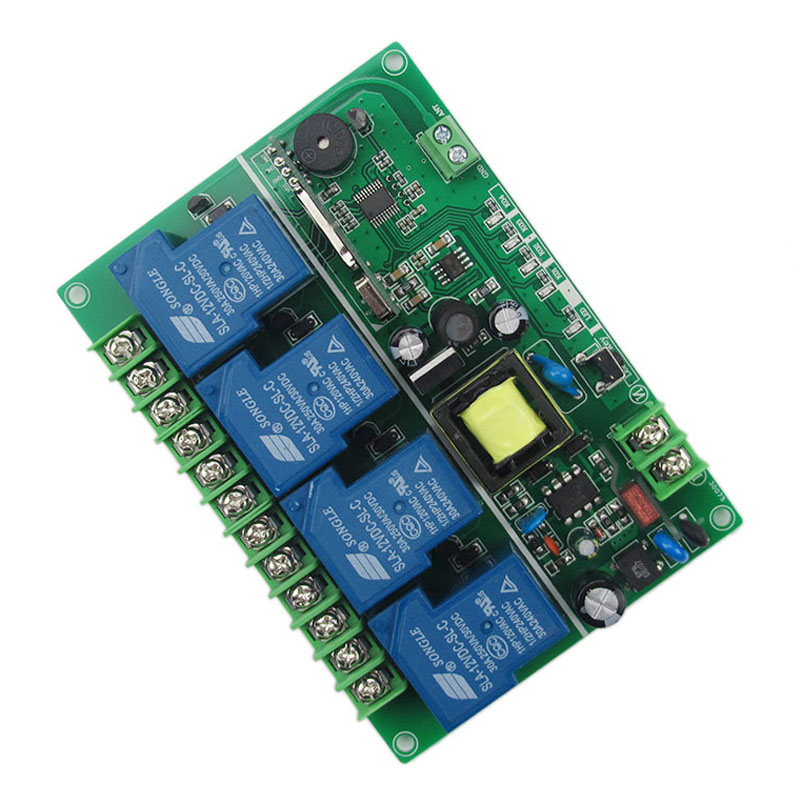 85V-250V新款工业级30A四路无线遥控开关接收器道闸电动门单接收
