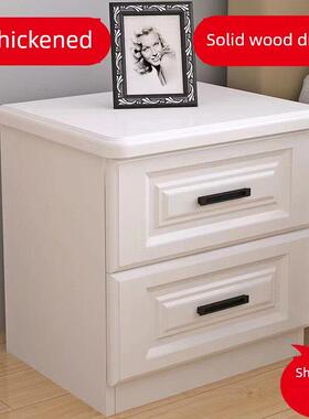 英国轻豪华实木床头柜简单现代白色储物柜斯堪的纳维亚无障碍豪华