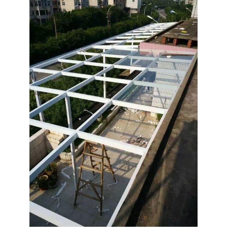 深圳铝合金不锈钢夹胶钢化玻璃耐力板阳光房屋顶露台雨棚封阳台