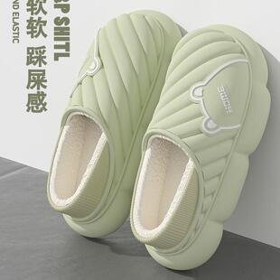 男 冬天防水保暖棉拖鞋 女士2024冬季 新款 室内家居可外穿踩屎感棉鞋
