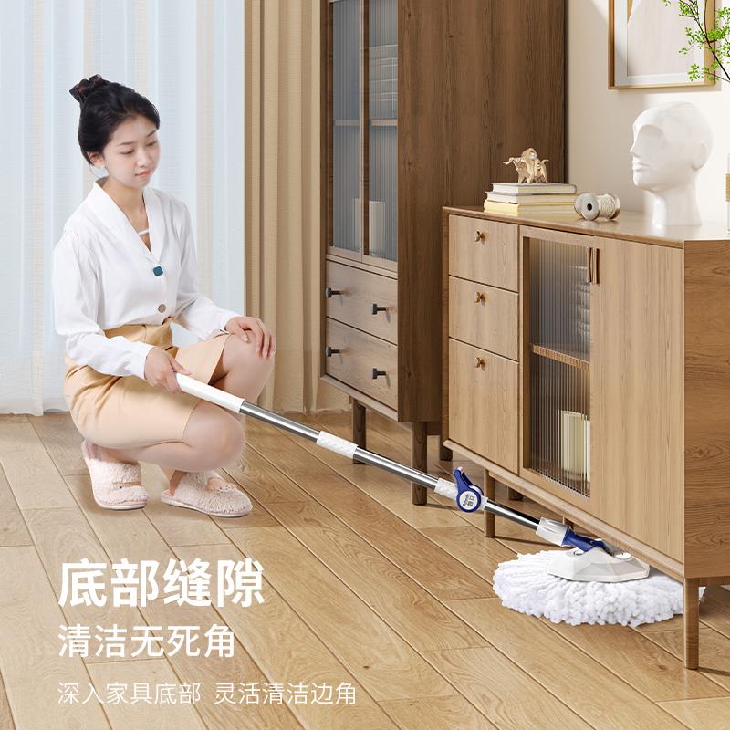 妙立旋转拖把家用拖布甩干免手洗一拖净拖地神器大号加厚吸水墩布