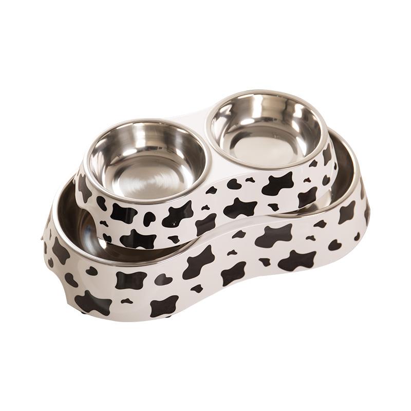 狗碗狗盆猫碗猫食盆狗狗饭碗防打翻双碗喝水一体中小型犬宠物用品