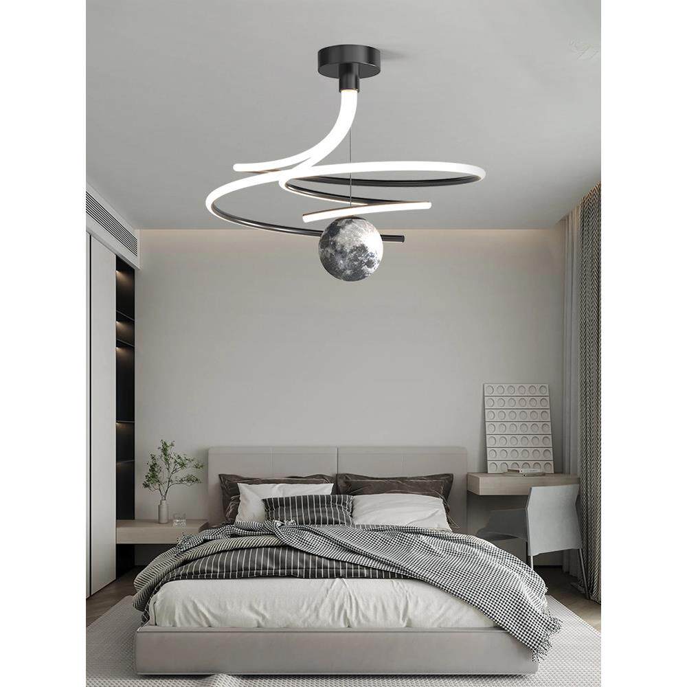 卧室吊灯斯堪的纳维亚现代简单时尚螺旋创意星球智能集成灯暖室灯
