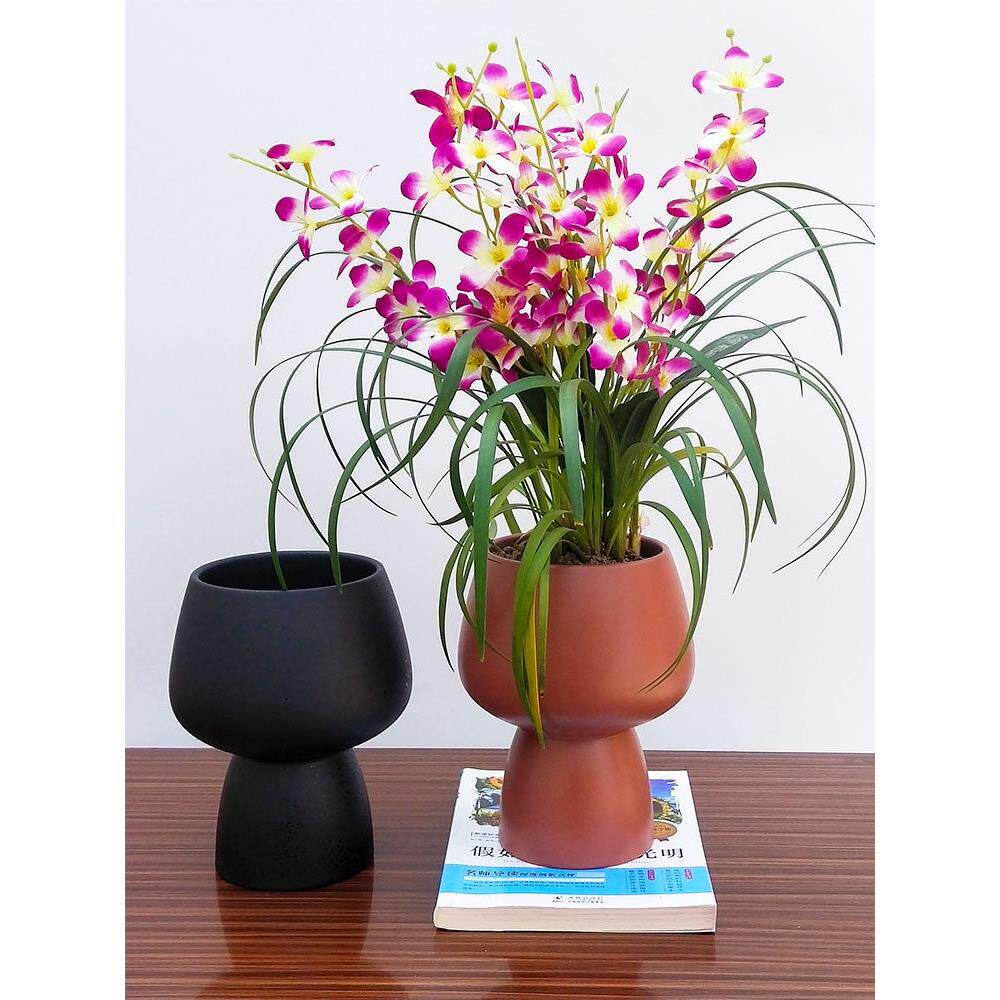 现代简约高蝴蝶兰陶瓷花盆网红民宿创意饰品客厅桌面样板房软装