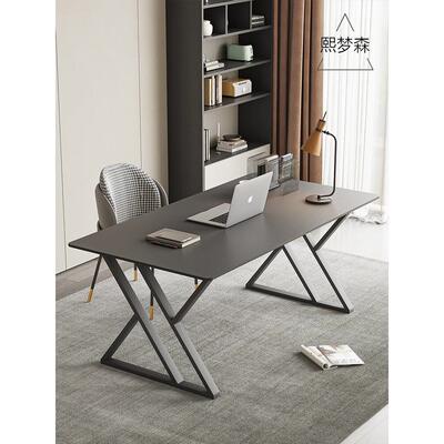 轻型豪华石板桌北欧家庭小公寓简单现代书桌长方形写作电脑桌