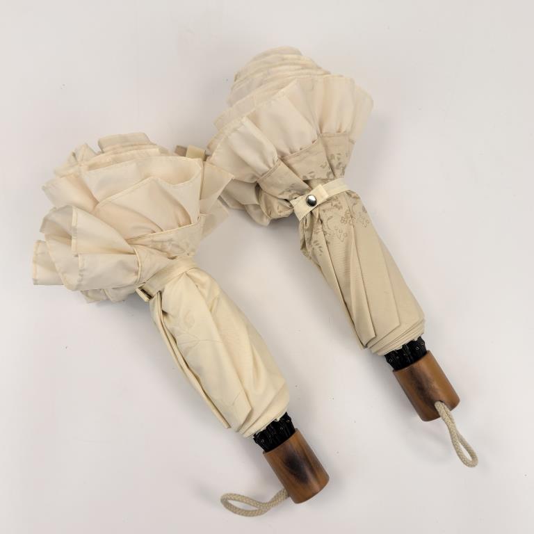 日系棉布烧花罗莉塔花边公主小洋伞二折手柄轻量防风折叠晴雨伞女