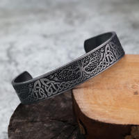 Retro Life tree bracelet for men, Celtic totem wide face, Nordic Viking ethnic trend bracelet for men, personalized and versatile thumbnail 8