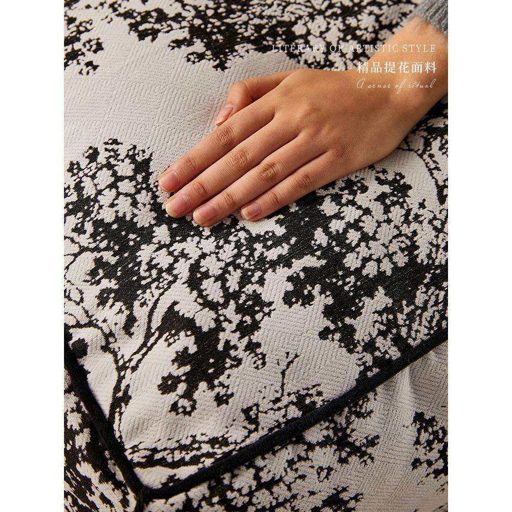 中古风黑白法式蒲团地上坐垫客厅沙发榻榻米飘窗坐墩懒人打坐矮凳,居家布艺,蒲团,淘宝优惠券,粉丝福利购,淘宝优惠卷