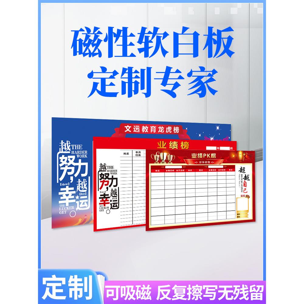 魔鸟定制磁墙软白板龙虎榜性能排名Pk榜展示板进步表文化墙贴纸荣