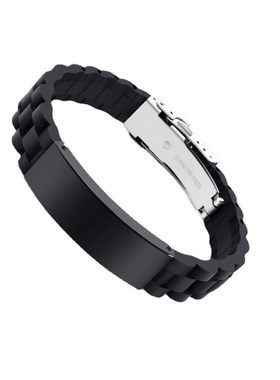 厂家欧美时尚刻字Men bracelet男手饰配饰男款饰品硅胶不锈钢手环