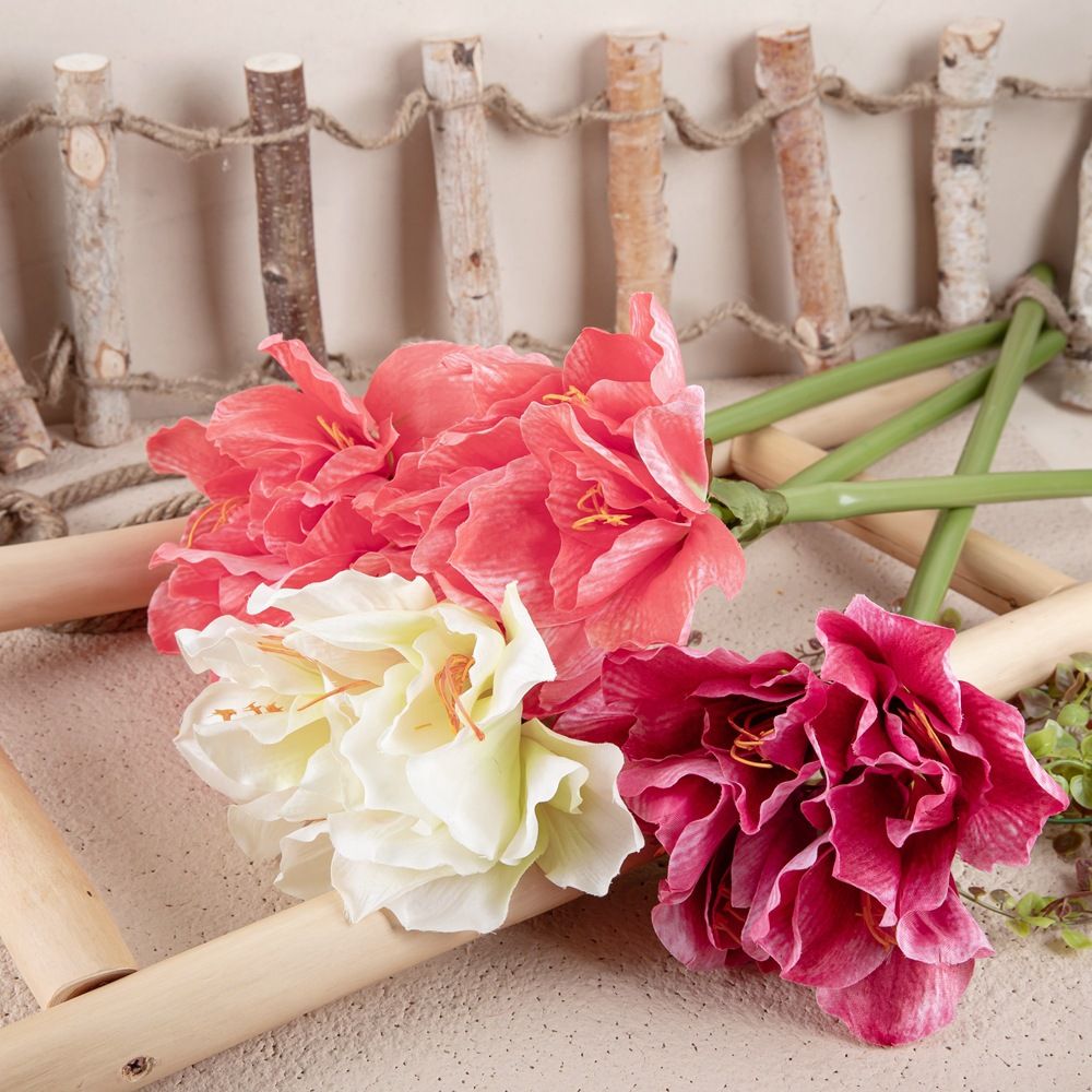 仿真花厂家婚庆朱顶红假花绿植物装饰品INS风DY1-2856