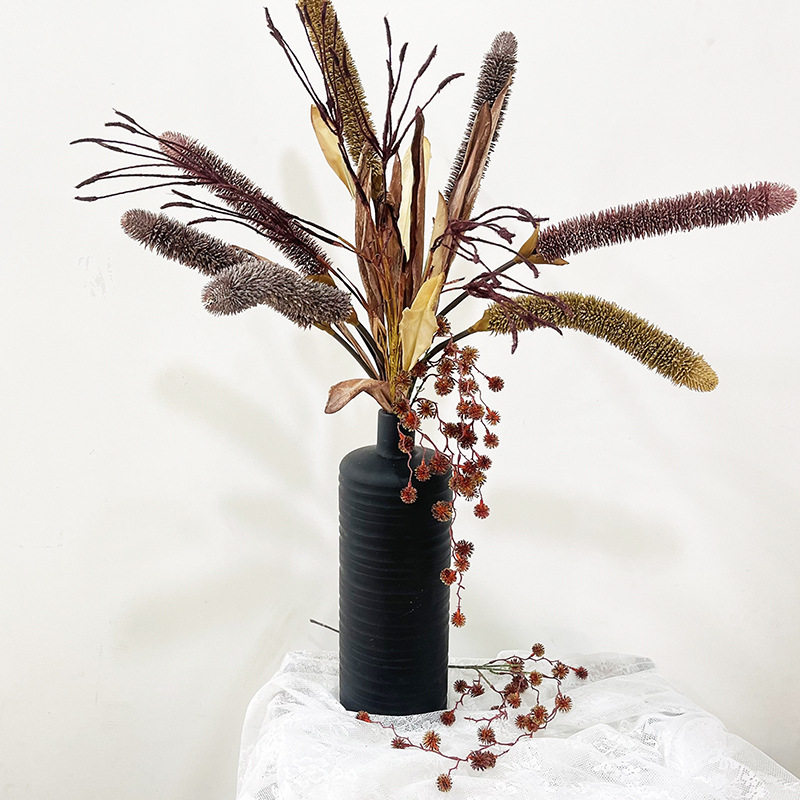 单支仿真水蜡烛芦仿干花香蒲草蒲棒仿真芦苇插花配材狗尾草盆景花