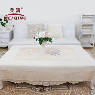 奢华蕾丝布艺长方形客厅家用塑料PVC茶几垫 茶几桌布防水防烫欧式