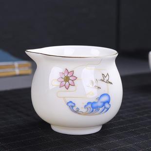 单个公道杯陶瓷家用泡茶器茶海分茶器公杯 羊脂玉白瓷功夫茶具套装