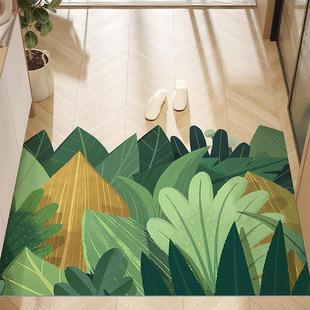 热带丛林入户门地垫入门玄关免洗可擦门垫门口进门皮革脚垫可裁剪