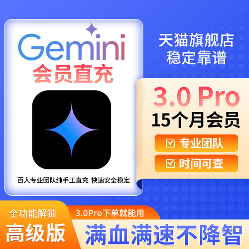 GeminiPro/3/2.5/3.0会员代充