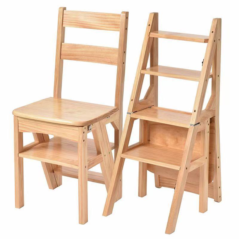 实木家用多功能梯椅折叠梯凳两用梯椅子室内登高梯四步人字梯梯子