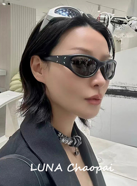Jennie同款弧形发箍墨镜女款辣妹防风护目骑行时尚偏光太阳眼镜男